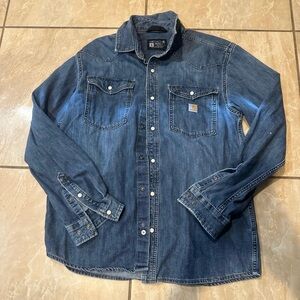 Denim Carhartt Men's Montana Relaxed Fit Shirt Size M